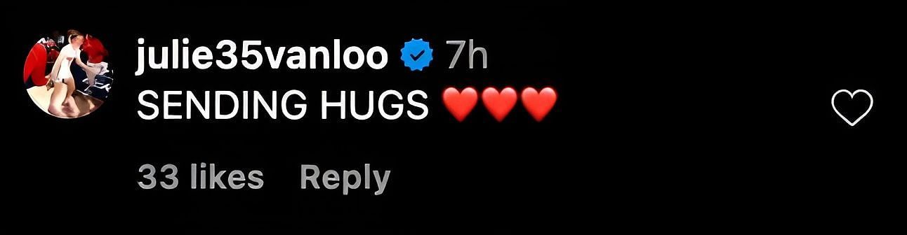 Julie Vanloo's Instagram comment